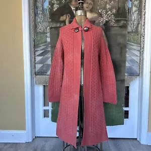 Vintage 30er Jahre rosa Wolle Strick Art Deco Langarm Jacke Zelluloid Knöpfe Mantel - Bild 1 von 8
