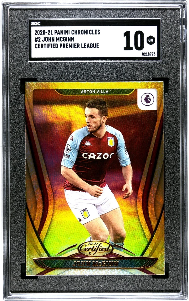 2020 Panini Chronicles Certified #2 John McGinn SGC 10 GEM MINT - Image 1 of 2