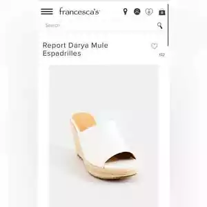 NWOT Wmen's 7.5 Report White Darya Mule Wedge Platform Open Toe Espadrilles - Picture 1 of 10
