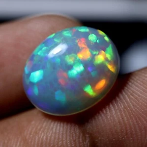 8 Crt 17.1x14 MM Natural Ethiopian Opal, Rainbow Welo Opal, Sparkling Fire Opals - Picture 1 of 16