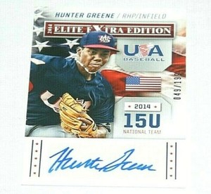 2014 Elite Extra Edition USA 15U Baseball Signatures #17 Hunter Greene 49/199