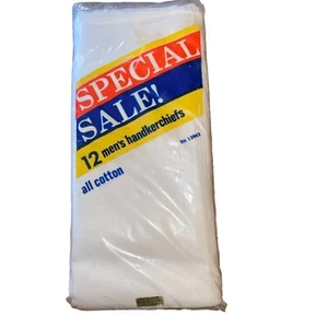 Pañuelos de hombre blancos 100 % algodón 12 unidades blancos sin abrir nuevos de colección - Imagen 1 de 4