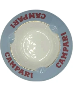 Vintage Mid-Century Campari Italy Blue Ceramic Ashtray 1960's - Picture 1 of 12