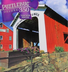 350 Pieces Jigsaw Puzzle Bridgeton Bridge Mill Indiana Puzzlebug Deluxe 20 X 12 - Picture 1 of 3