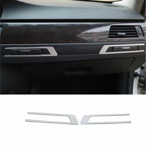 For BMW 3-Series 2005-2012 Silver Aluminum Co-Pilot Water Cup Frame Decor 2PCS - Picture 1 of 8