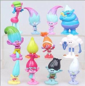 Movie Trolls Poppy Branch Action Figures Cake Toppers Doll Toy Gifts 12 Pcs/set