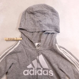 Adidas Long Sleeve Casual Hooded Sweatshirt Youth Boys Size 24M Gray White - Picture 1 of 9