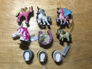 HORSE PONY UNICORN HORSESHOE AUTHENTIC JIBBITZ SHOE CHARM FITS CROCS HOLES - Picture 1 of 20