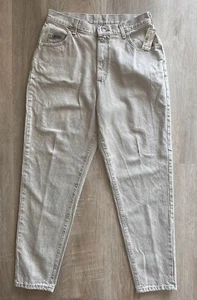 Lee Riveted Relaxed Fit Super High Rise Jeans Women's 14 Tan Vintage Deadstock - Picture 1 of 13