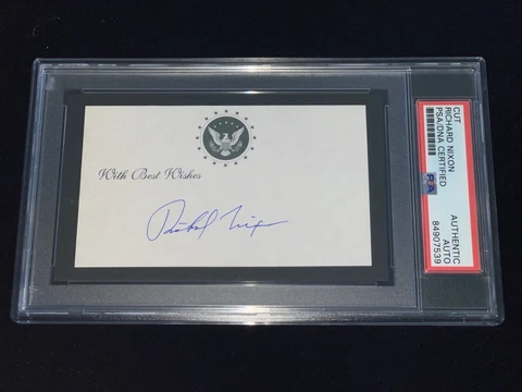 Richard Nixon Signed Cut PSA Slabbed COA 37th President United States Cover