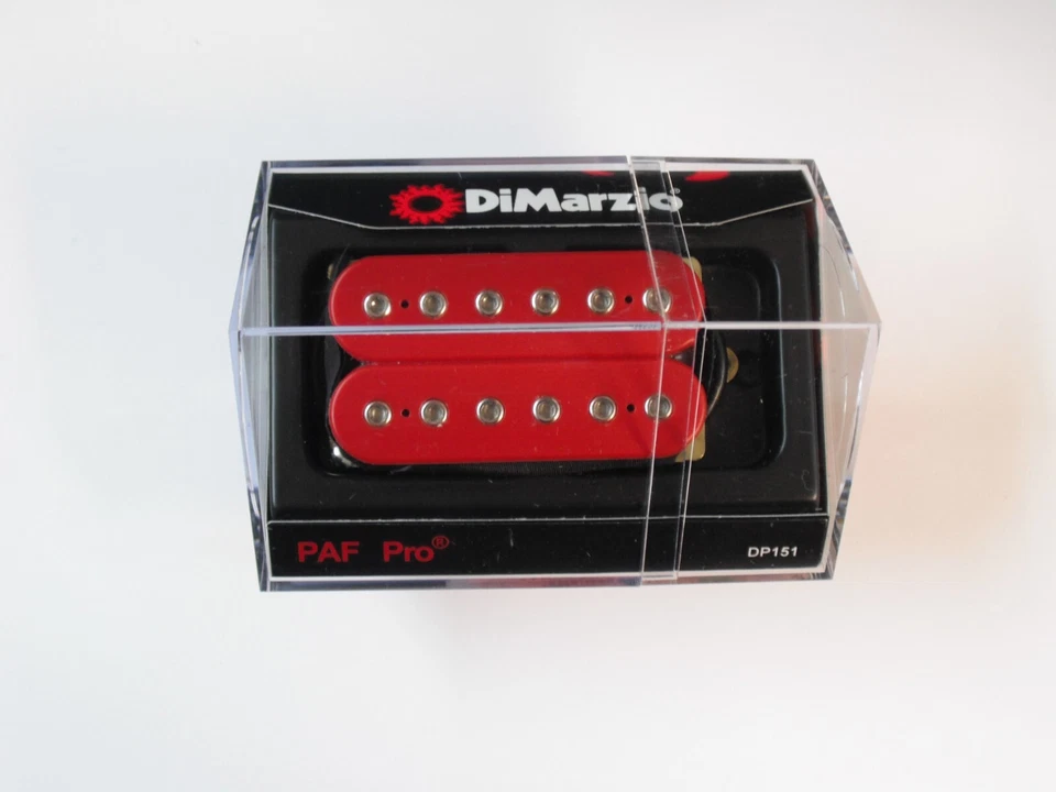 DiMarzio REGULAR SPACED PAF Pro Humbucker Red W/Chrome Poles DP 151 - Image 1 of 1