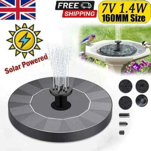 Solar Fountain Floating Pump Water Feature Garden Pool Bird Bath Pond Outdoor UK - Picture 1 of 13