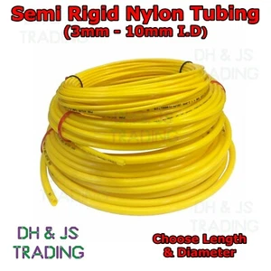Yellow Semi Rigid Nylon Tubing - Pneumatic Air Line Pipe Tube Hose (Metric) - Picture 1 of 1