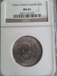 1954-S Washington Carver half dollar NGC MS65 - Picture 1 of 2