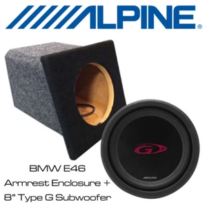 BMW E46 Convertible Custom built Armrest Bass Box with 8" Car ALPINE Subwoofer - Picture 1 of 1
