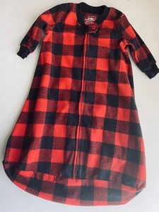 Carter's Fleece Sleep Sack Blanket Sleeper Plaid Boy Girls Unisex 0-3 Month - Picture 1 of 3