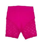 NEW Torrid 9 Inch Signature Waist Lace Inset Bike Short Pink Peacock Size 1X