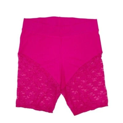 NEW Torrid 9 Inch Signature Waist Lace Inset Bike Short Pink Peacock Size 1X - Image 1 of 4