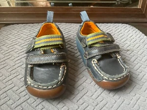 CLARKS MY FIRST SHOES BLUE LEATHER INFANT TODDLER 4.5H - Picture 1 of 4