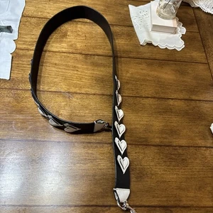 Zadig & Voltaire Style 100% Lederriemen mit Herzen Silber Handtaschengürtel - Bild 1 von 5