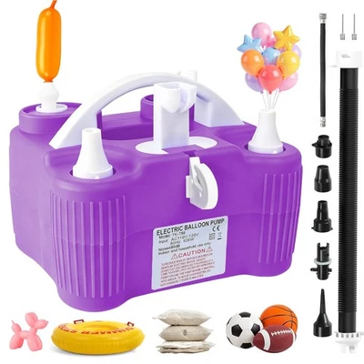 Bomba Globo, 4 en 1 Portátil Doble Boquilla 600W Bomba de Aire para Globos, Alta P... Foto 1 de 4