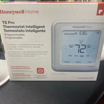 Honeywell Home T6 Pro Smart Thermostat Programmable #TH6220WF2006 White - Image 1 of 2