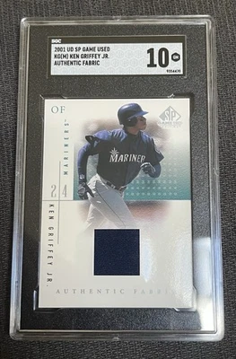 KEN GRIFFEY JR 2001 Upper Deck SP Authentic Fabric Game Used Jersey - SGC 10 Gem - Image 1 of 3