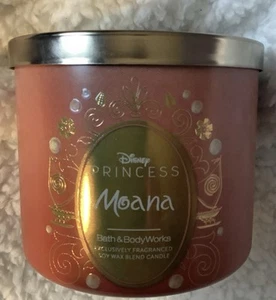 Bath & Body Works 3 WICK CANDLE DISNEY PRINCESS MOANA - Picture 1 of 1
