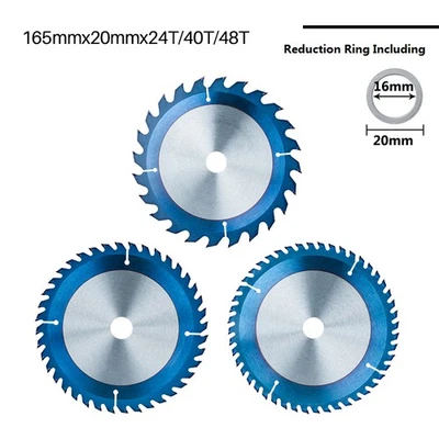 XCAN 3 Stück TCT Kreissägeblatt 165x20 Holz Sägeblatt für Handkreis-Sägen 24 40 48 Z