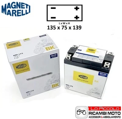 BATTERIA A LITIO MAGNETI MARELLI MMLT3 12V HONDA CB SC Nighthawk 450 1984 1985 Foto 1 de 4