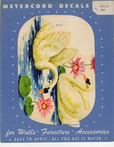 Vintage Meyercord Decal 873-A Swans - Picture 1 of 3