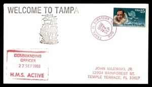 Mayfairstamps US 1988 Tampa Ship HMS Active Cover aat_49227 - Picture 1 of 2