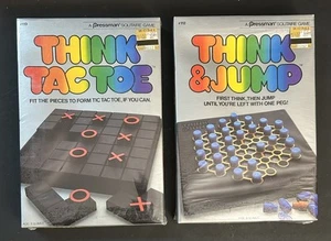 MINT, SEALED! 1984 Think & Jump + Think Tac Toe Solitaire Games By Pressman - Picture 1 of 6