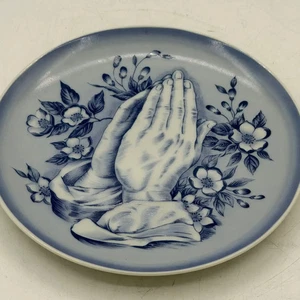 Betende Hände Deko Teller Japan Blumenmuster Wandbild 8 Zoll Vintage - Bild 1 von 6