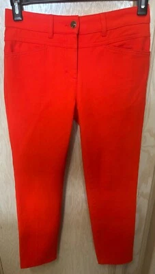 Women Escada Orange Denim Jeans Sz 34 Cotton Blend Waist 28” Bright Colorful - Image 1 of 4
