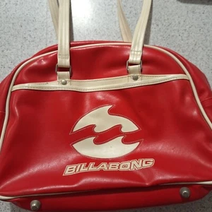 Billabong Surfwear Vintage Style Travel Bag Zip Up, hand bag, Retro. Red PVC - Imagen 1 de 5