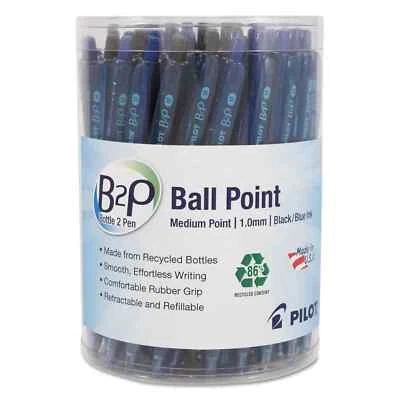 36 CT Pilot B2P Bottle-2-Pen Recycled Retractable Ball Point Pen Black/Blue 1 mm - Image 1 of 2