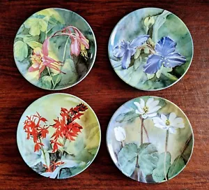 Thomas Jefferson Monticello Wildflowers x 4 Dessert Plates Dishwasher Microwave - Picture 1 of 8