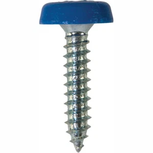 Sujetadores de matrícula autorroscantes con cabeza de plástico azul 4,8 x 24 mm - Imagen 1 de 2