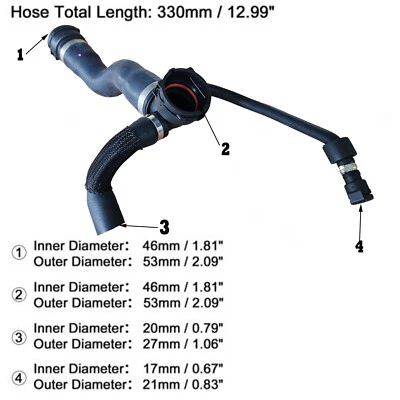 Upper Radiator Hose for 2010-17 BMW 535i 2012-2018 640i 2013-2015 740i 740Li,US Foto 1 de 4