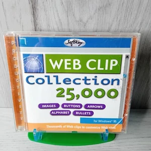WEB CLIP COLLECTION 25000 IMAGES SOFTKEY PC CD ROM WINDOWS 95 SOFTWARE RARE - Picture 1 of 3