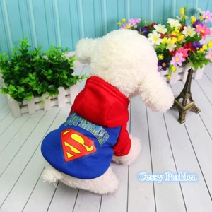 SN-G5-5 Superman Hoodie warm winter Jumper Pet cat dog Clothing XS - 2XL - Picture 1 of 6