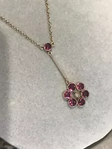 antique rose gold amethyst necklace unusual - Picture 1 of 10