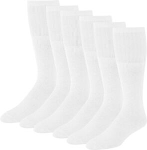 3-12 Pairs Mens Athletic Sports Solid Mid Calf Cotton Long Tube Socks Size 9-15
