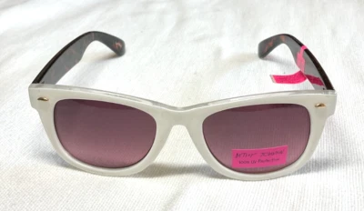 BETSEY JOHNSON SUNGLASSES BJ214B  WHITE PURPLE TORTOISE  NWT - Image 1 of 3