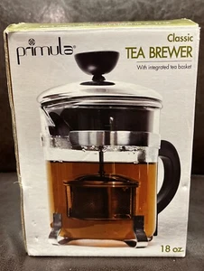 Primula Classic Tea Brewer Glass Loose Tea Steep Infuser Basket Teapot 18oz - Picture 1 of 6