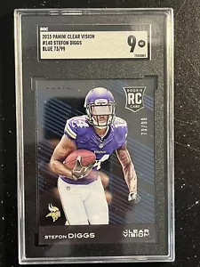 2015 Panini Clear Vision Blue Stefon Diggs Rookie 73/99 SGC 9 Mint - Picture 1 of 7