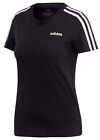 New Adidas Essentials 3-Stripe Top T-Shirt - Black - Ladies Women's 