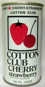 COTTON CLUB CHERRY STRAWBERRY 12oz ss Soda CAN,  Cleveland, OHIO 1970's - Picture 1 of 6
