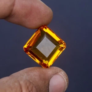 26.0 Ct Certified Natural Translucent Octagon Cut Citrine Loose Gemstones AD-026 - Picture 1 of 8